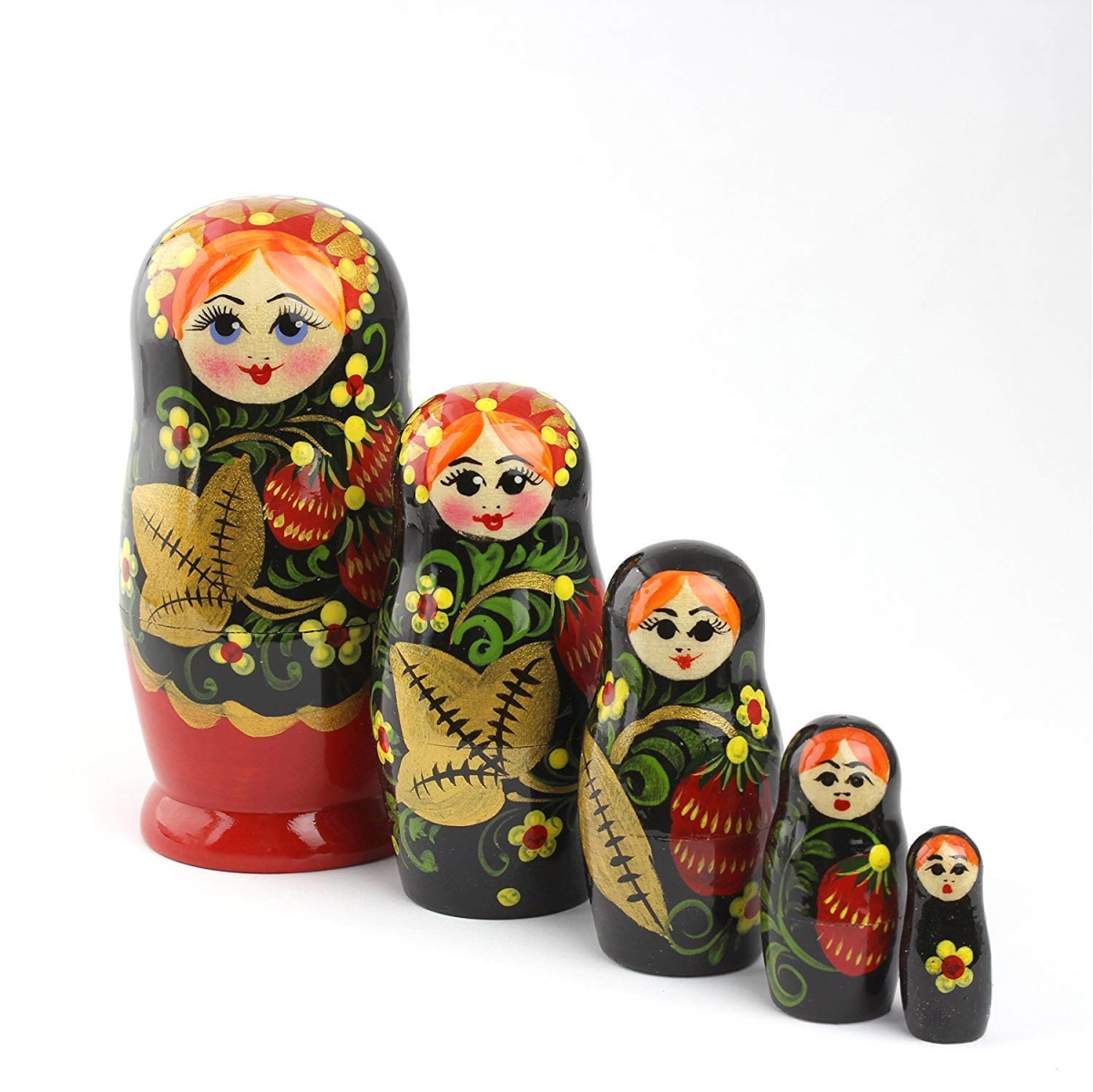 Picture of G.DeBrekht 140076 5 Piece Russian Matryoshka Wooden Stacking Horsey Ride Prince Nested Dolls Set