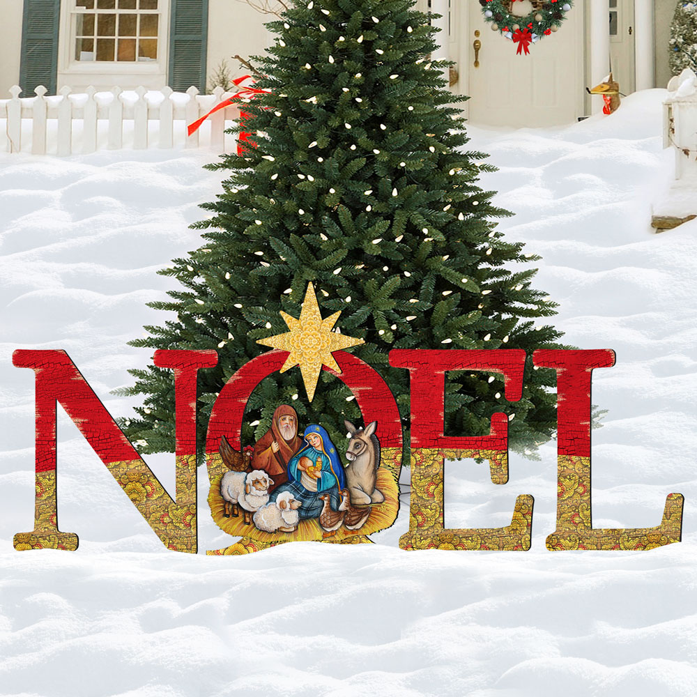 Noel Nativity Wooden Outdoor Decoration