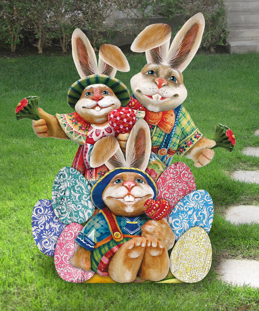 Drucker Easter Family Holiday Wooden Statue