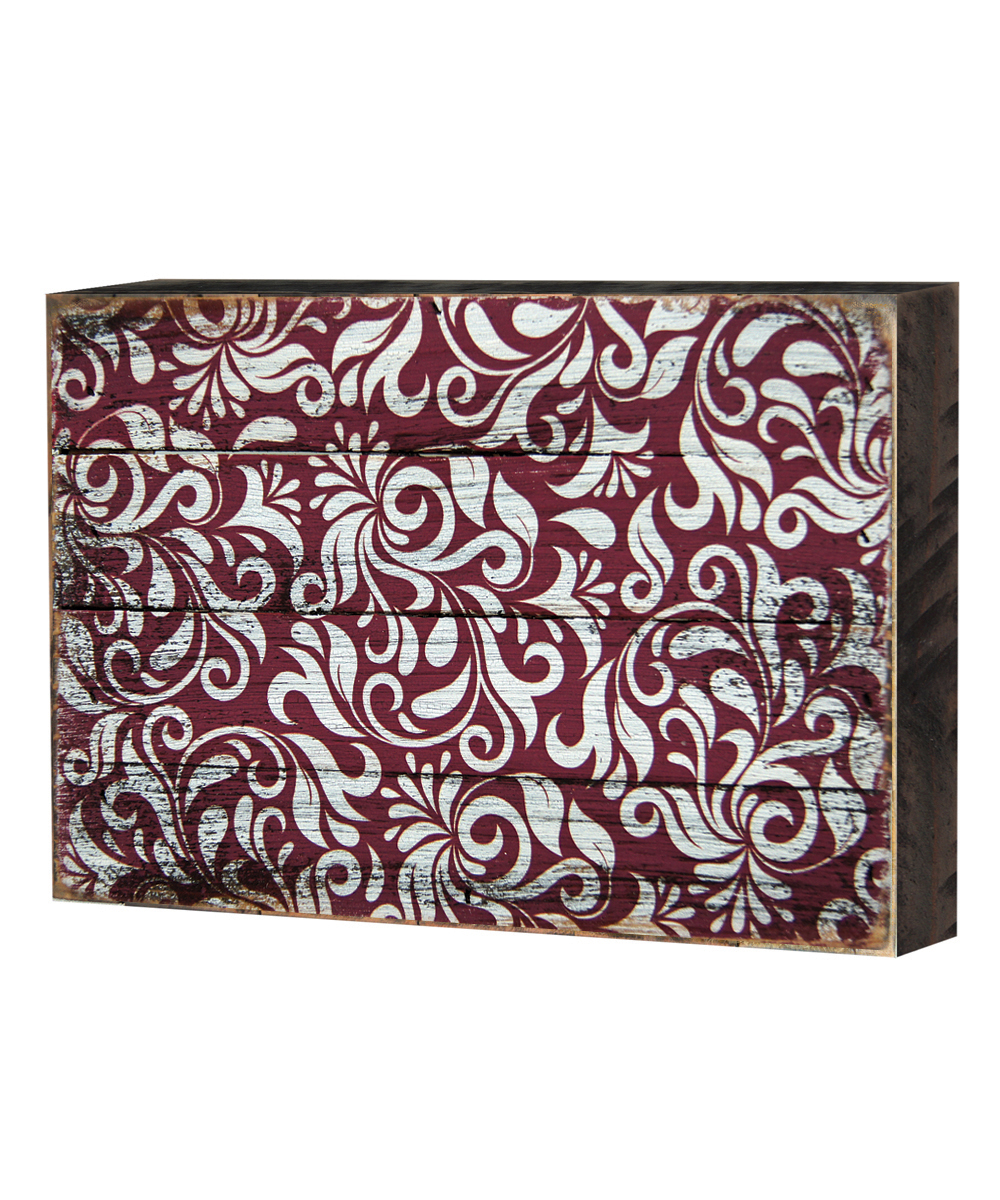 Decorative Patterned Rustic Wooden Block Design Graphic Art