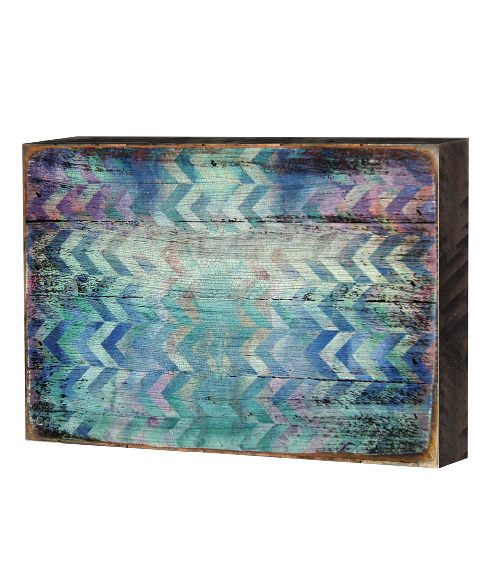 Patterned Rustic Wooden Block Design Graphic Art