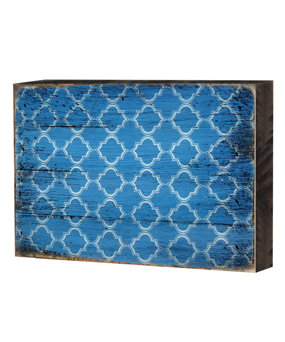 95003-08 Patterned Rustic Wooden Block Design Graphic Art