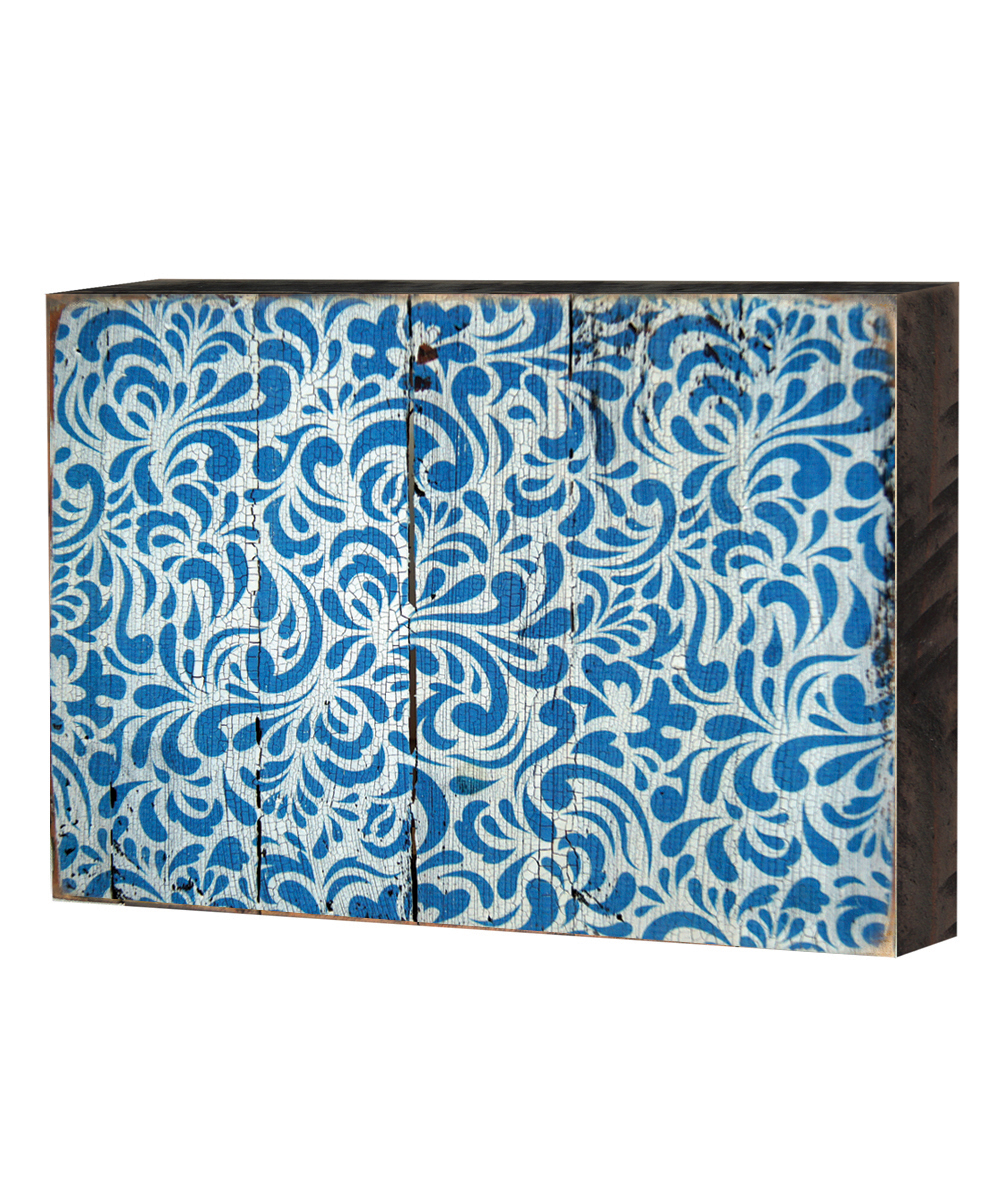 Patterned Rustic Wooden Block Design Graphic Art