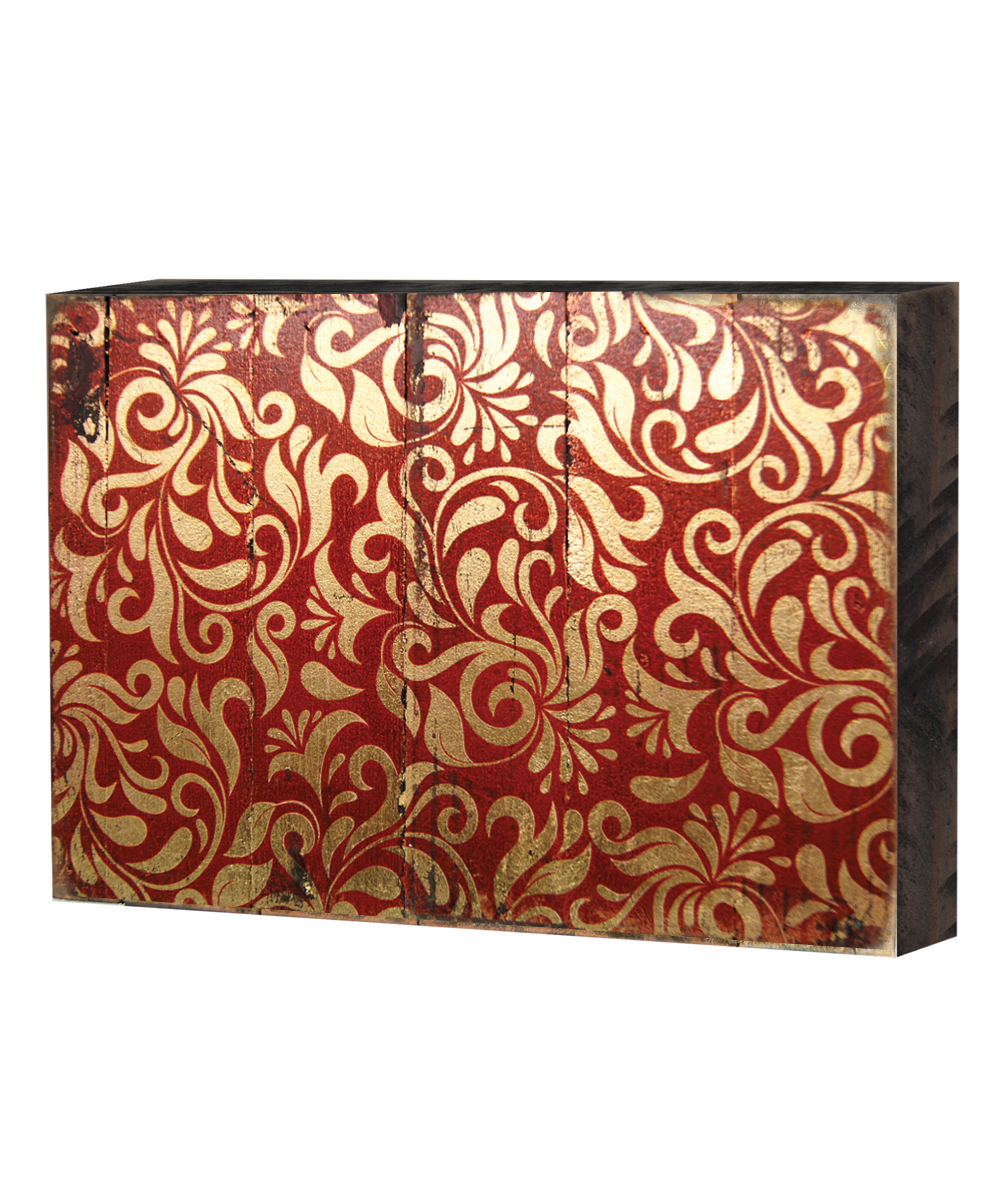 95006-08 Patterned Rustic Wooden Block Design Graphic Art