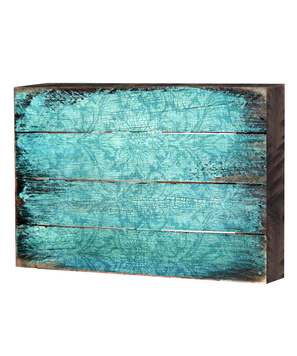 Patterned Rustic Wooden Block Design Graphic Art