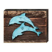 8 x 6 in. Dolphins Love Art on Board Wall Decor