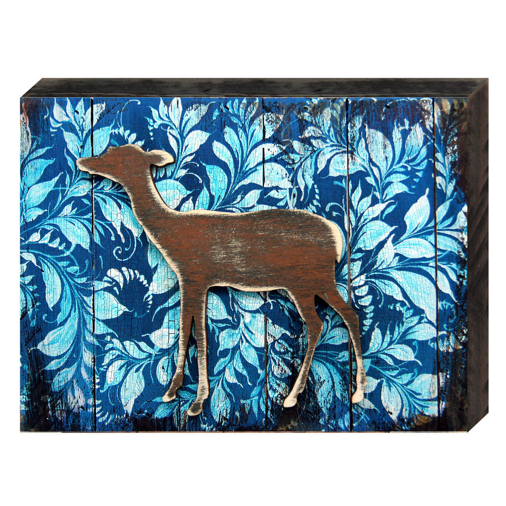 Designocracy 98216-18 Fawn Vintage Wildlife Art on Board Wall Decor