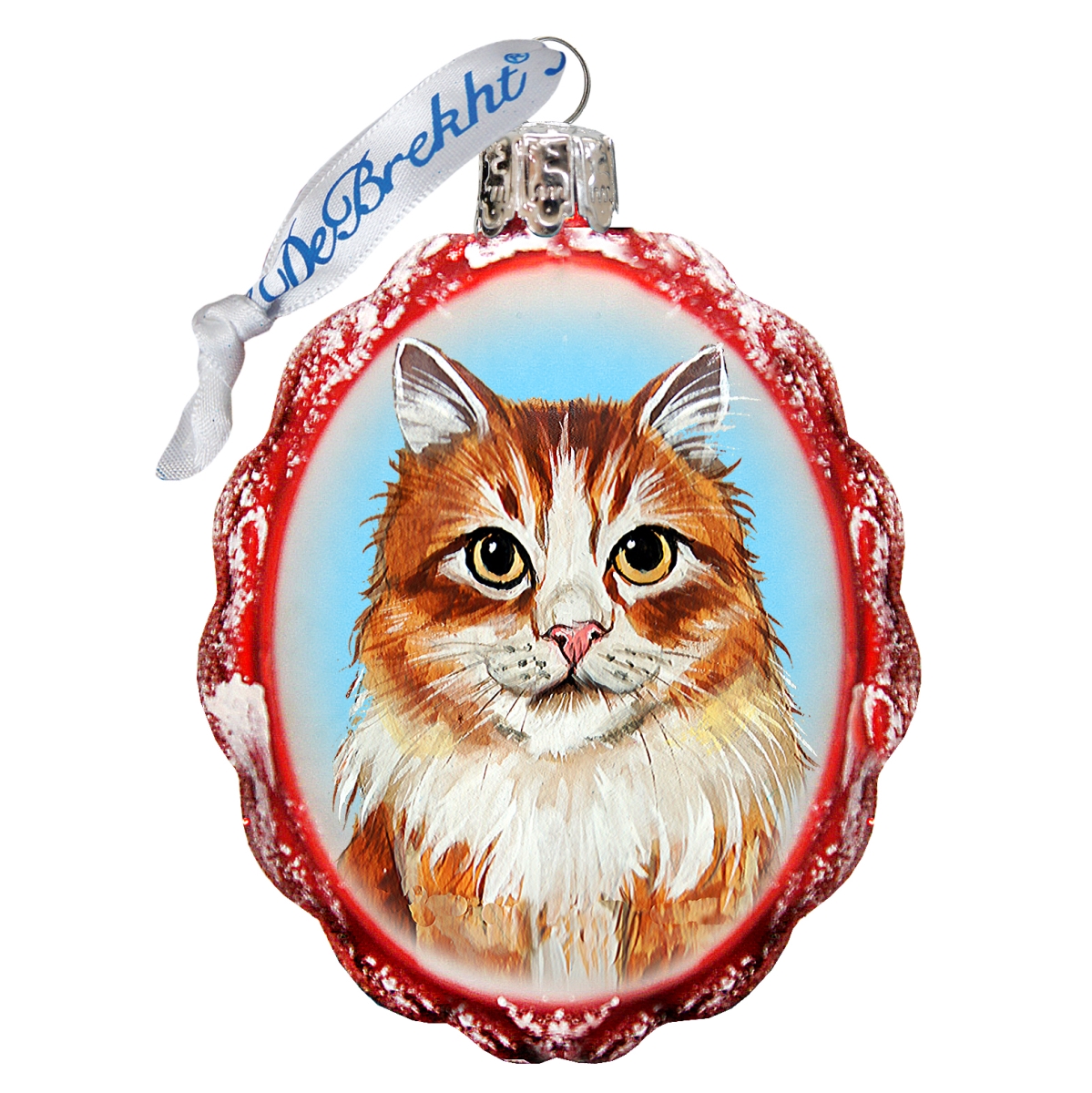 774012 Red Tabby with Curios Glance Ornament
