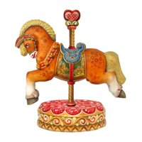 Picture of G.DeBrekht 8114041M Wooden Carousel Horse on Base Decorative Hanging or Freestanding Figurine for Home & Garden