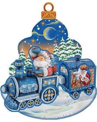Picture of G.DeBrekht 8112180M Wooden Christmas Train Decorative Hanging or Freestanding Figurine for Home & Garden