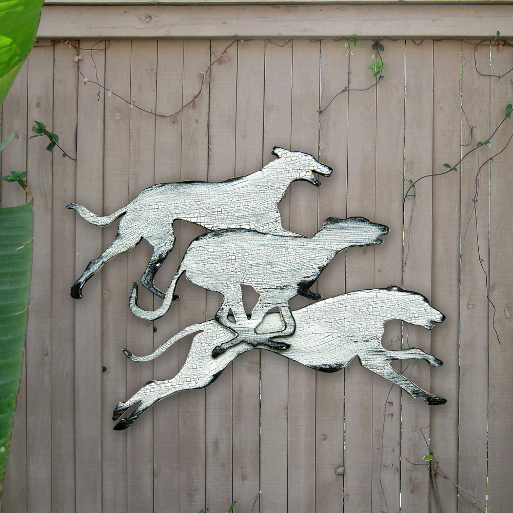 Track Dogs Vintage Wall Decor Wood Art