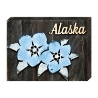 Designocracy 98763-12 Alaska State Flower Art on Board Wall Decor