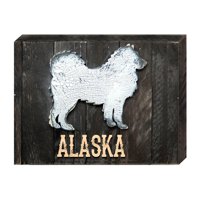 Designocracy 98764-18 Alaska Husky Dog Art on Board Wall Decor