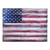 American Flag Art on Board Wall Decor