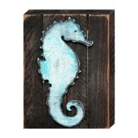 Seahorse Vintage Art on Board Wall Decor