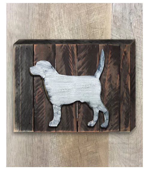 Dog Art on Board Wall Decor