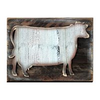 Cow Art on Board Wall Decor