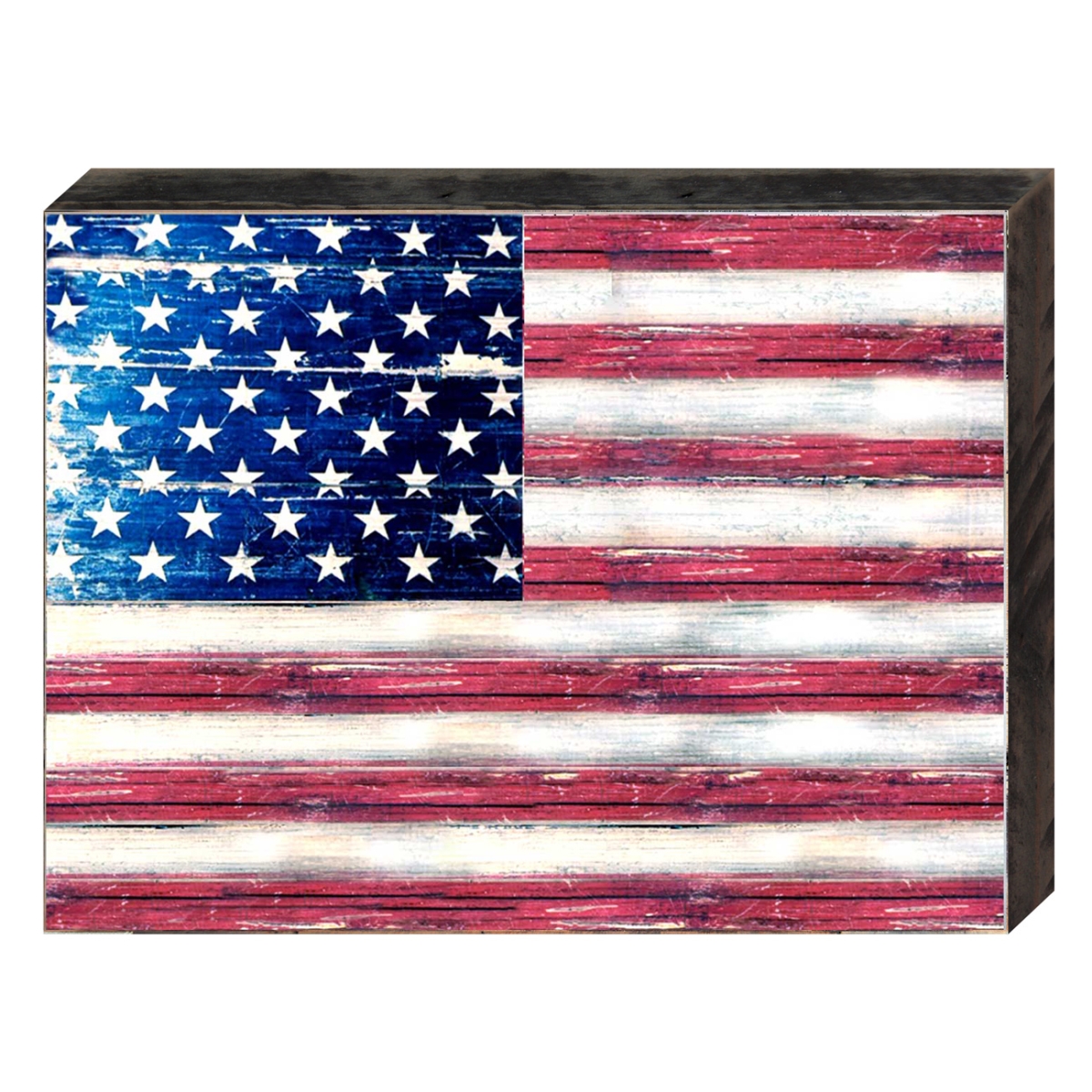 American Flag Art on Board Wall Decor