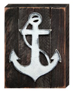 Anchor Nautical Art on Board Wall Decor