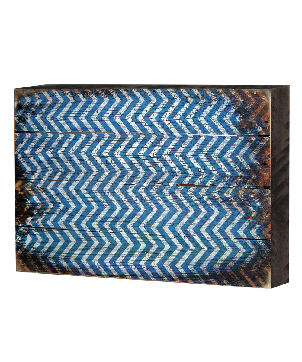 Patterned Rustic Wooden Block Design Graphic Art