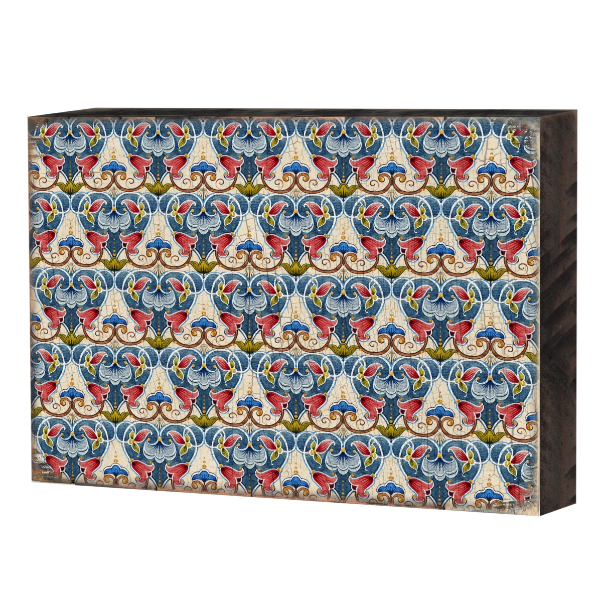Patterned Rustic Wooden Block Design Graphic Art