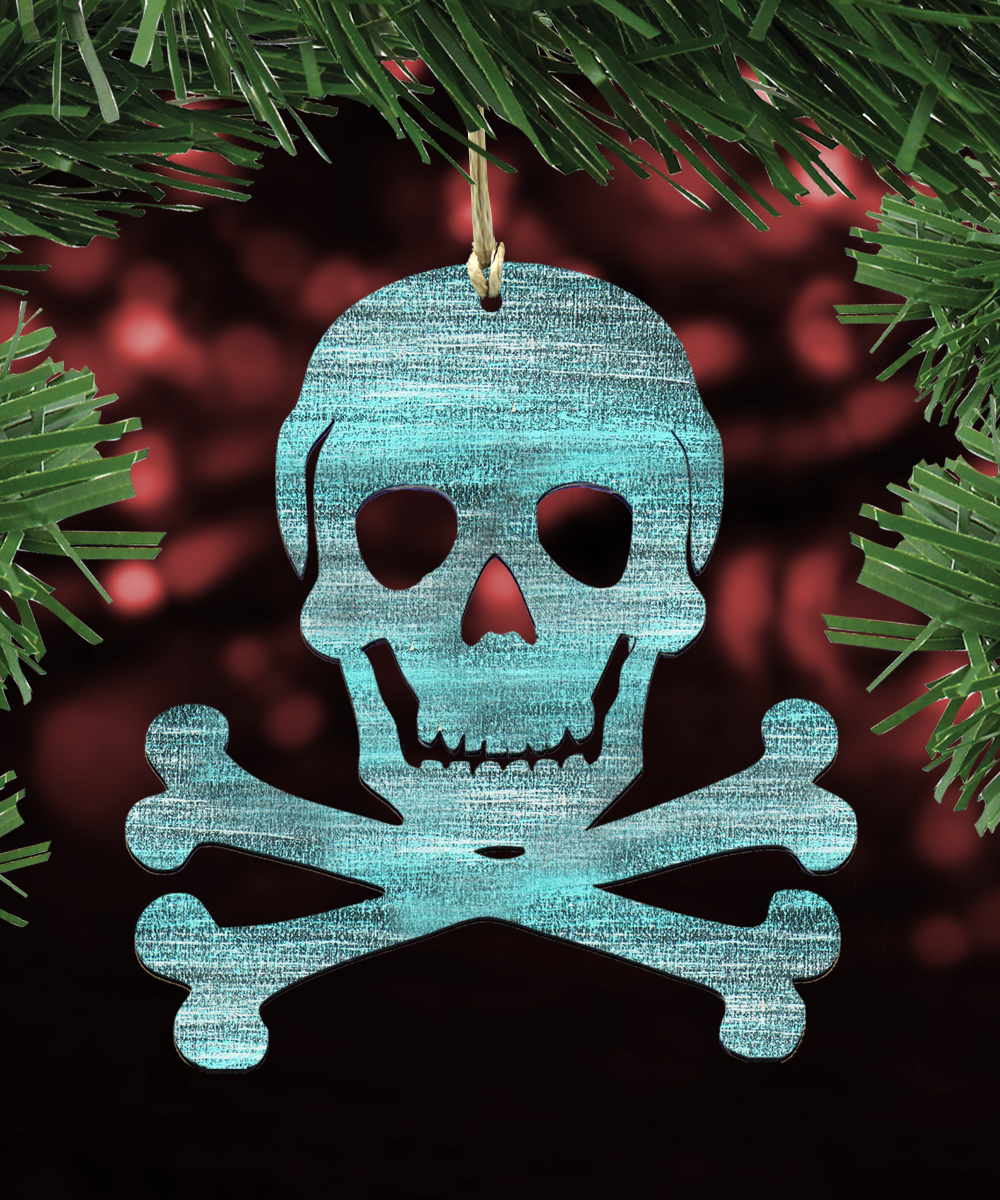 Dead Mans Tale Skull & Bones Wooden Ornament