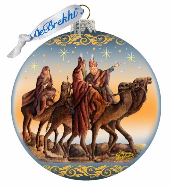 Designocracy Nostalgic Tree Kings Journey Glass Ornament Limited Edition by G. DeBrekht - 73882