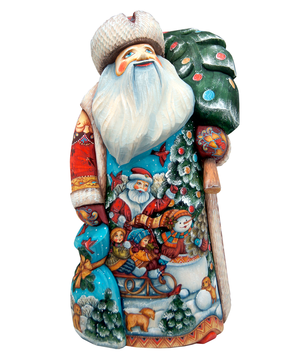 Picture of G.DeBrekht 241134 Voyage Santa Caring Tree, Hand-Painted Wood-Carved Signature Masterpiece Figurine
