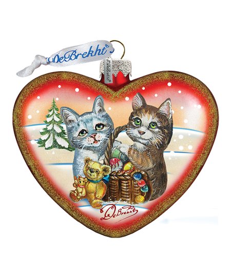 Cat Handcrafted Glass Ornament