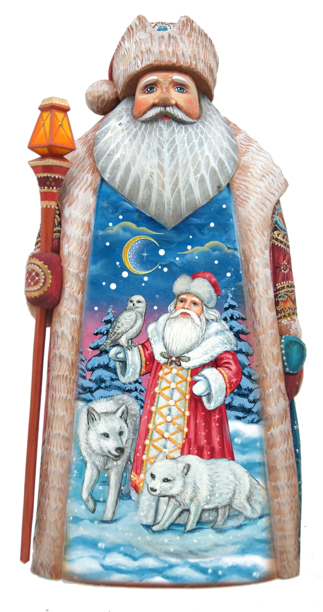 Picture of G.DeBrekht 210224SE Christmas Workshop Wood Carved Santa Figurine - Limited Edition in Wooden Chest
