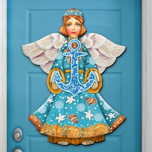 8152724 Guardian of the Sea Angel Wooden Christmas Ornament Set of 2