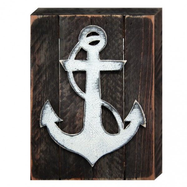 Anchor Nautical Art on Board Wall Decor