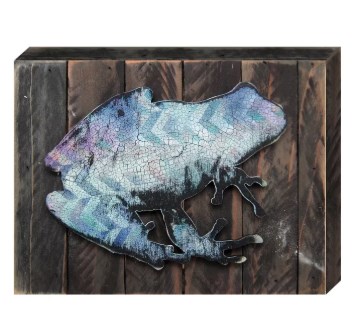 Tree Frog Art on Board Wall Decor