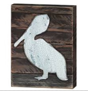 Pelican Art on Board Wall Decor