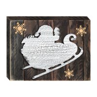 Sleighing Santa Art on Board Wall Decor