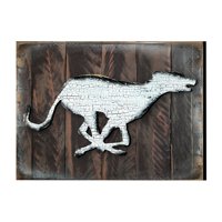 Vintage Dog Silhouette Art on Board Wall Decor