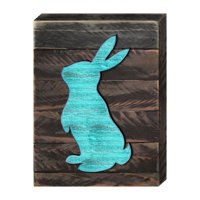 Easter Bunny Art on Board Wall Decor