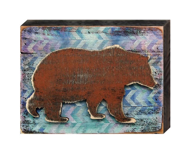 Brown Bear Mountains Art on Board Wall Decor