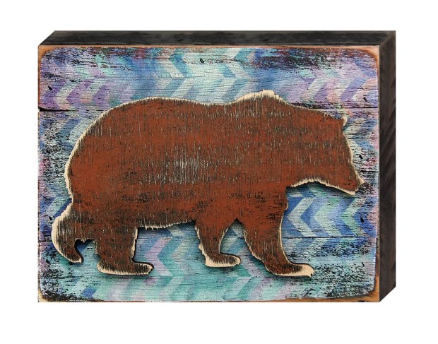 Brown Bear Mountains Art on Board Wall Decor