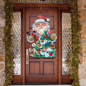 Picture of G.DeBrekht 8119181M Wooden Santa Tree Decorating Christmas Decorative Hanging or Freestanding Figurine for Home & Garden