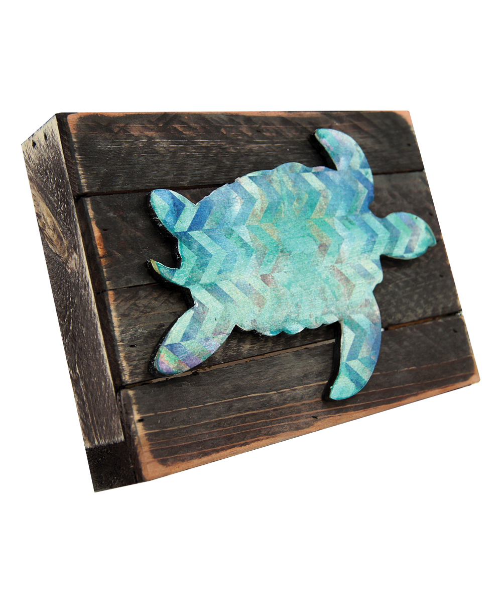 Turtle Art on Board Wall Decor  Wood