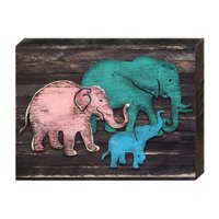 Elephant Art on Board Wall Decor