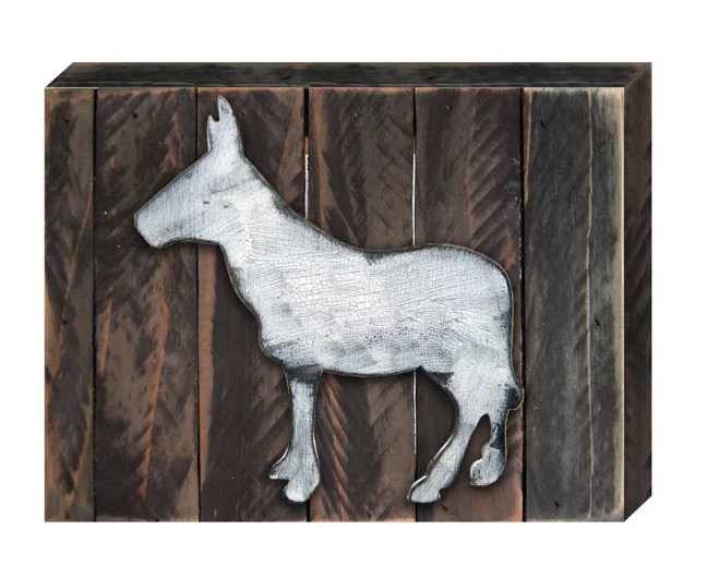 Donkey Rustic Farmhouse Art on Board Wall Decor