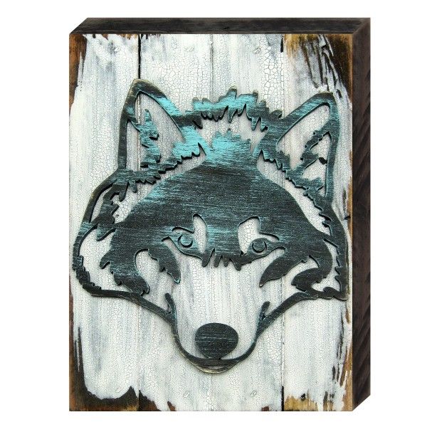 Wolf Art on Board Wall Decor, UV Protective Coat