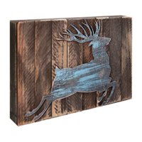 Deer Silhouette Art on Board Wall Decor