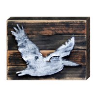 Flying Pelican Art on Board Wall Decor