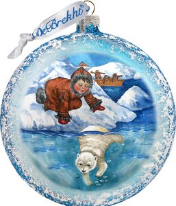 744035 Alaska Boy Polar Bear Ornament