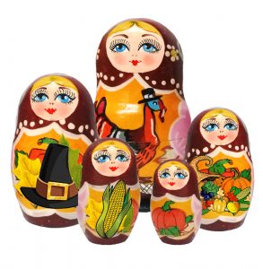 Picture of G.DeBrekht 130261 5 Piece Russian Thanksgiving Nested Dolls Set