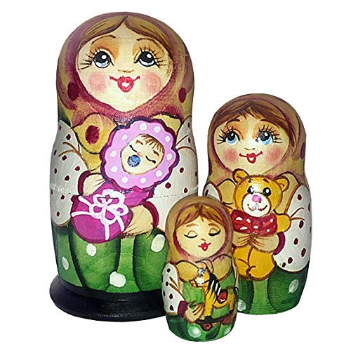 Picture of G.DeBrekht 14730G 3 Piece Russian Matryoshka Wooden Stacking Little Baby-Girl Nested Dolls