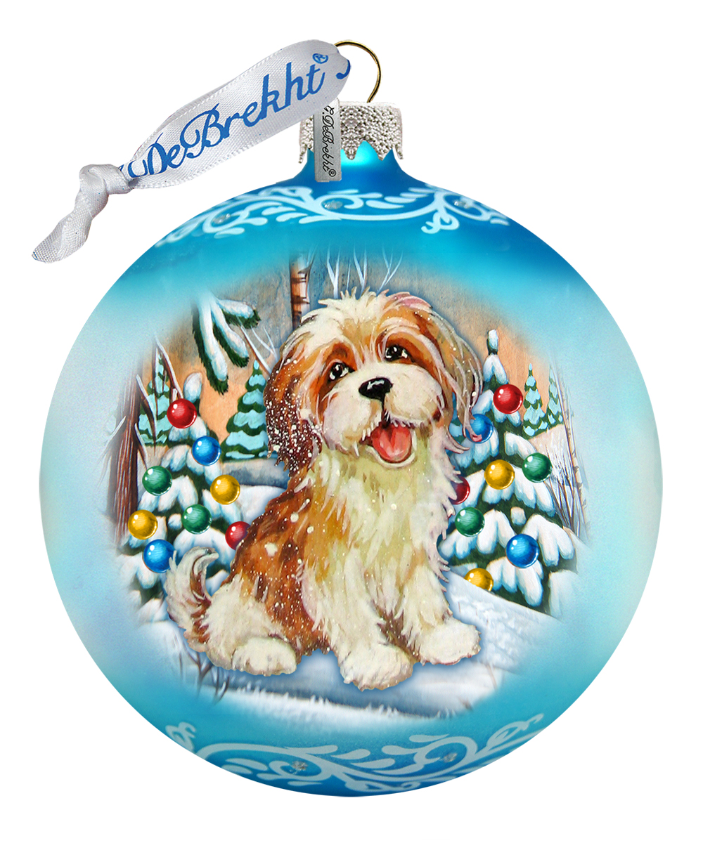 My Puppy Little Friend Ball Glass Ornament - 73324 by G.DeBrekht